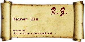 Rainer Zia névjegykártya